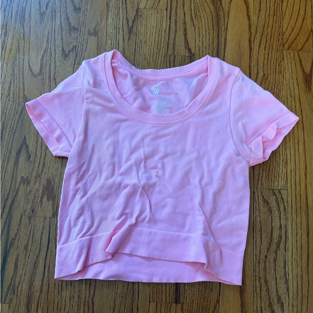 All in Motion Light Pink Ribbed Crop Top